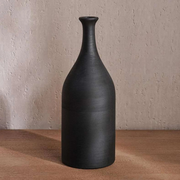 Olivia Terracotta Vase 13.5X13.5X32Cm - Black