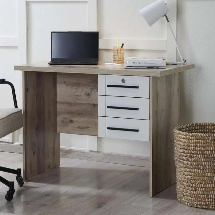 Omaha Office Desk - White Natural