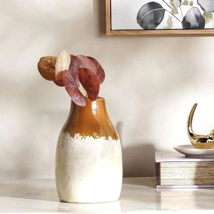 Ombre Ceramic Two Tone Vase 10.7X10.7X16.5Cm - Brown