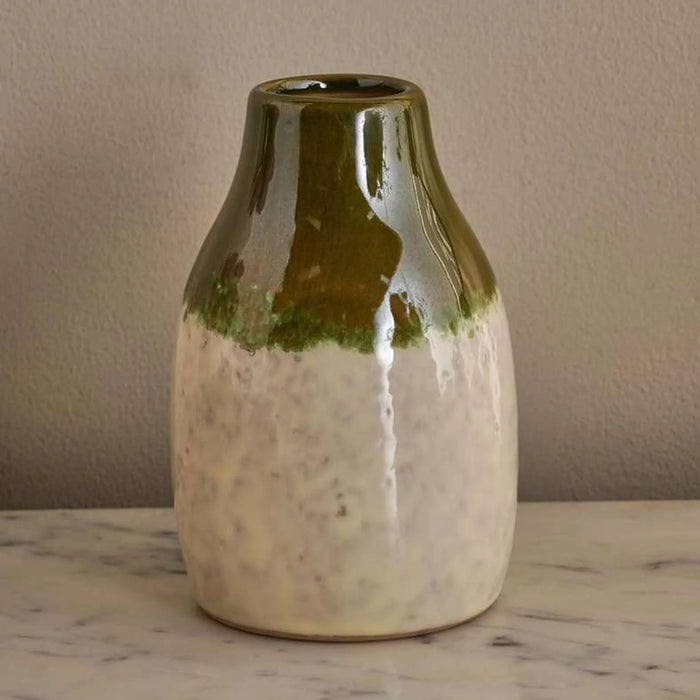 Ombre Ceramic Two Tone Vase 10.7X10.7X16.5Cm - Green