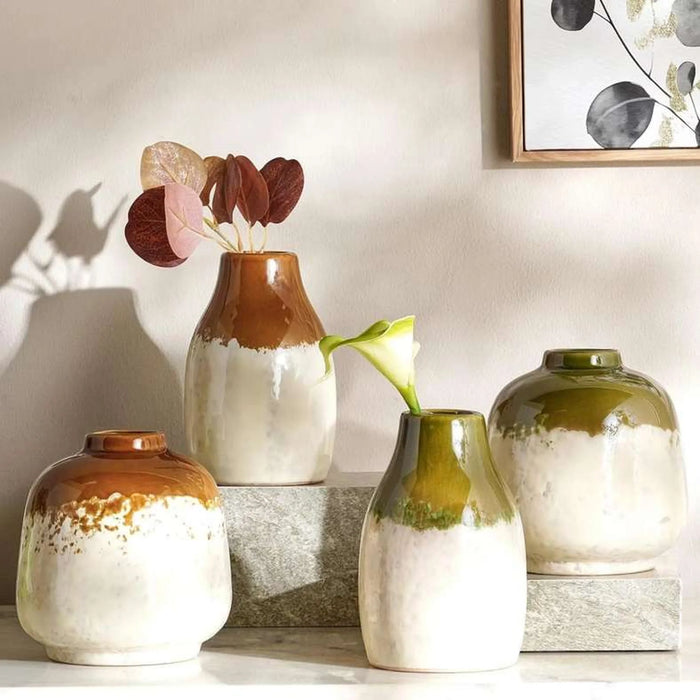 Ombre Ceramic Two Tone Vase 13.5X13.5X15.5Cm - Brown