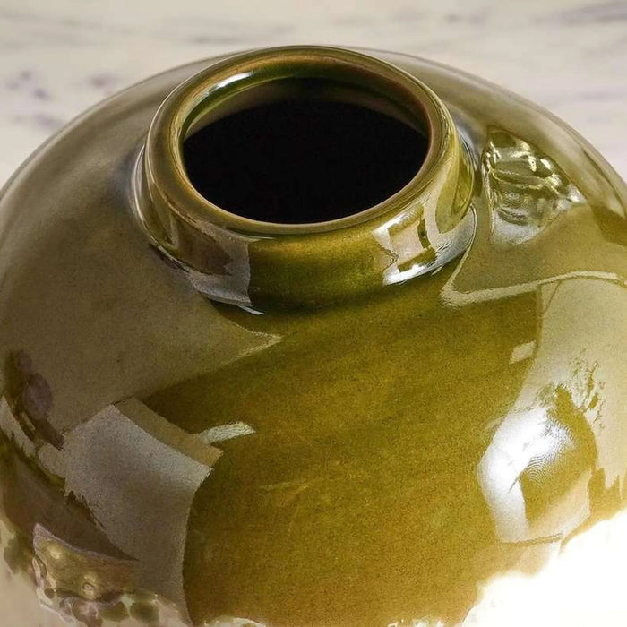 Ombre Ceramic Two Tone Vase 13.5X13.5X15.5Cm - Green