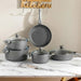 Oms 9-Piece Cookware Set - Grey Pan Home