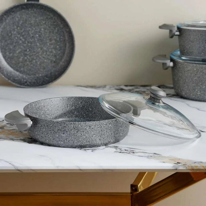 Oms 9-Piece Cookware Set - Grey Pan Home