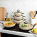Oms 9Pcs Granitec Cookware Set Beige Pan Home