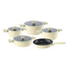 Oms Oyester 9-Piece Cookware Set - Beige Pan Home