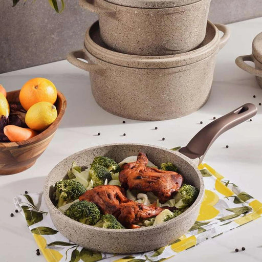 Oms / Ozo Wave 9-Piece Cookware Set -Beige Pan Home