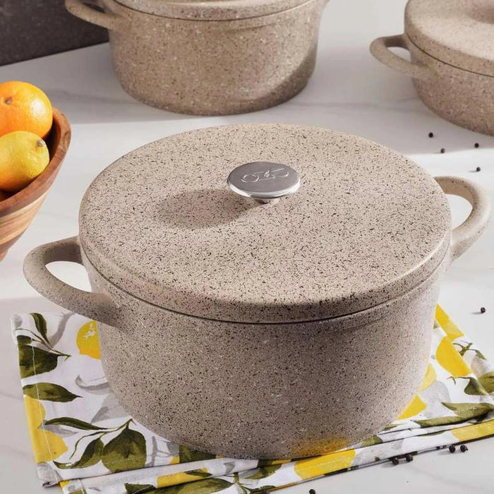 Oms / Ozo Wave 9-Piece Cookware Set -Beige Pan Home
