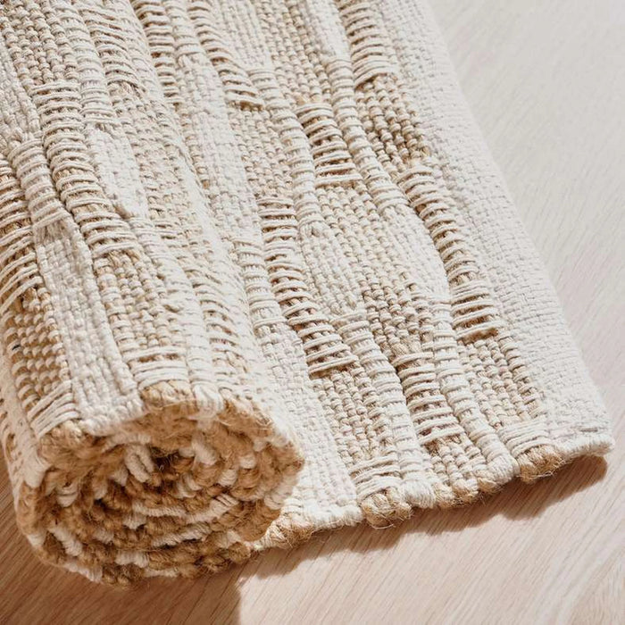 Ontario Hand Woven Jute With Cotton Dhurrie 60X90Cm - Beige
