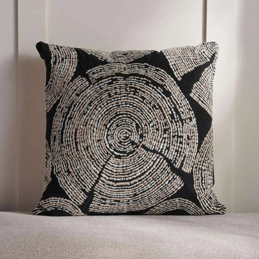 Ontario Pith Emroidered Down Alternarive Filled Cushion 50X50 Cm - Black Pan Home