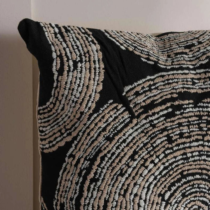 Ontario Pith Emroidered Down Alternarive Filled Cushion 50X50 Cm - Black Pan Home