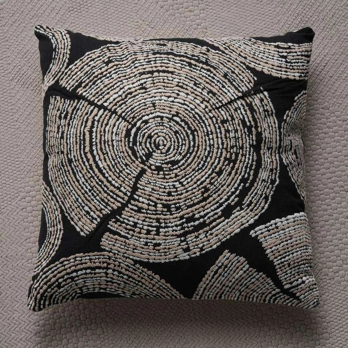Ontario Pith Emroidered Down Alternarive Filled Cushion 50X50 Cm - Black Pan Home