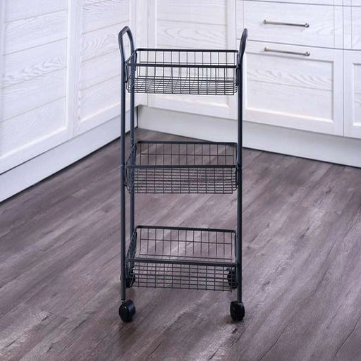Onyx 3 Tier Storage Trolley - Silver Pan Home