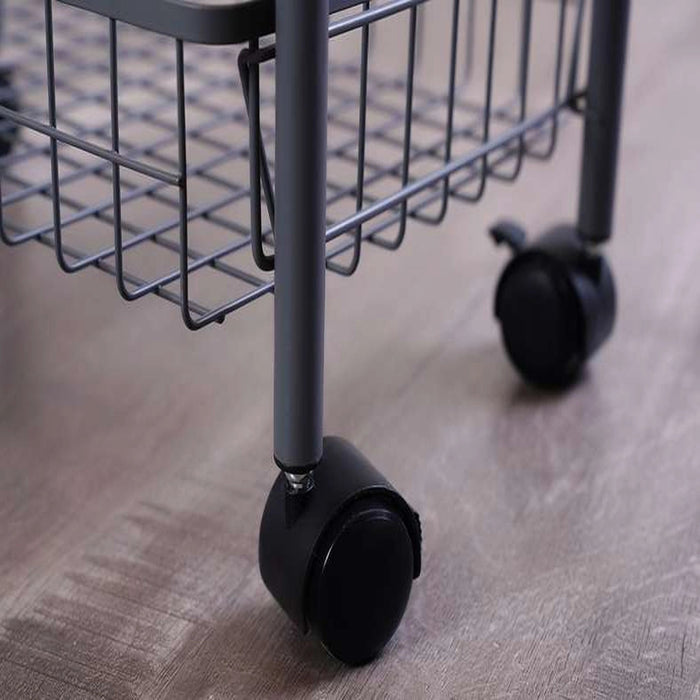 Onyx 3 Tier Storage Trolley - Silver Pan Home