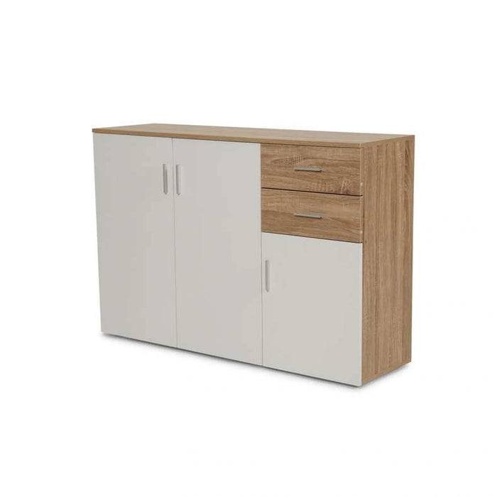 Oojas Sideboard With 2 Door 4 Drawer Veneer - White Natural