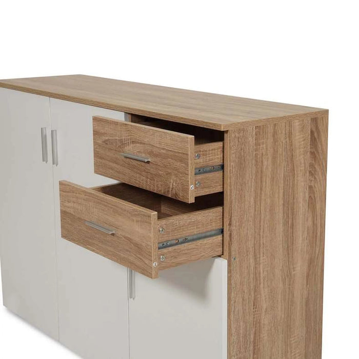 Oojas Sideboard With 2 Door 4 Drawer Veneer - White Natural