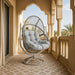 Oram Outdoor Swivel Chair-Light Grey Pan Home