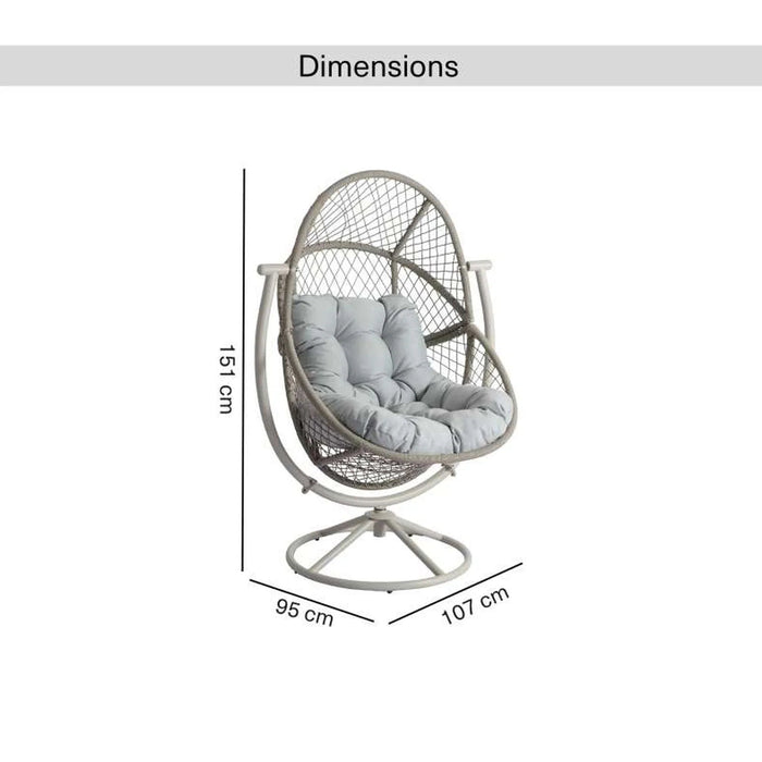 Oram Outdoor Swivel Chair-Light Grey Pan Home