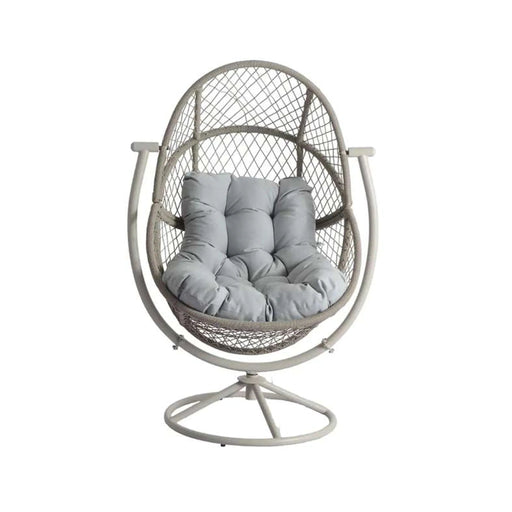 Oram Outdoor Swivel Chair-Light Grey Pan Home