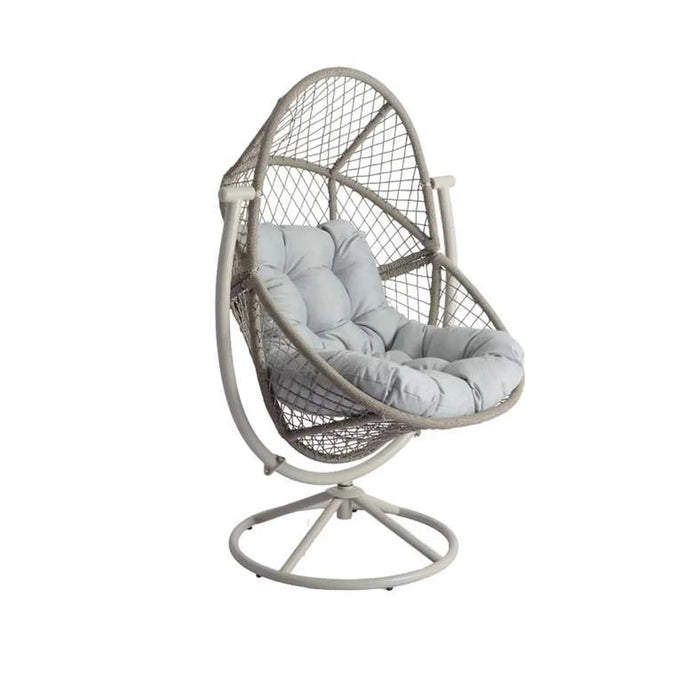 Oram Outdoor Swivel Chair-Light Grey Pan Home