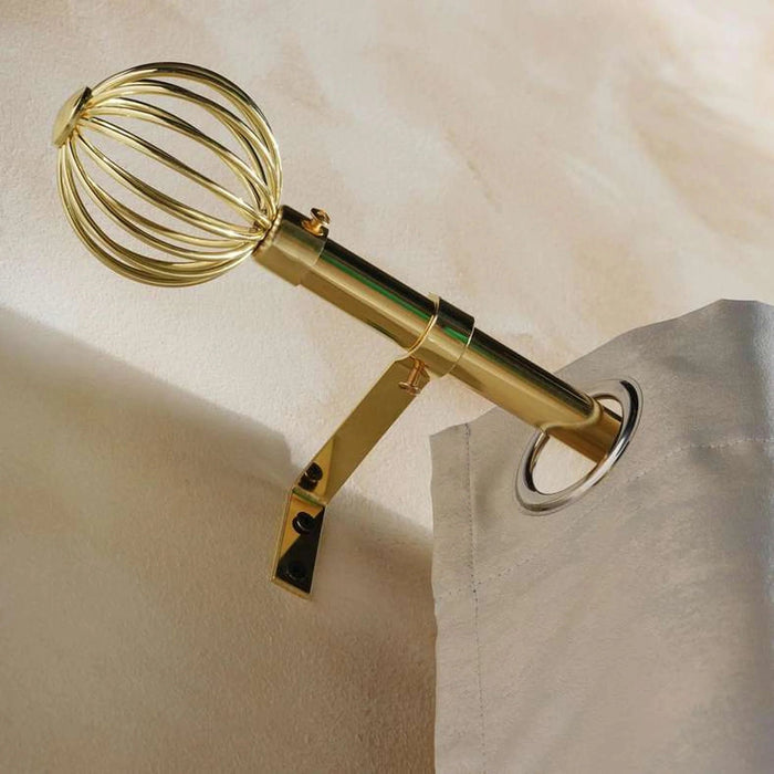 Orb 16/19Mm Single Curtain Rod Extendable 160X300Cm-Gold Pan Home