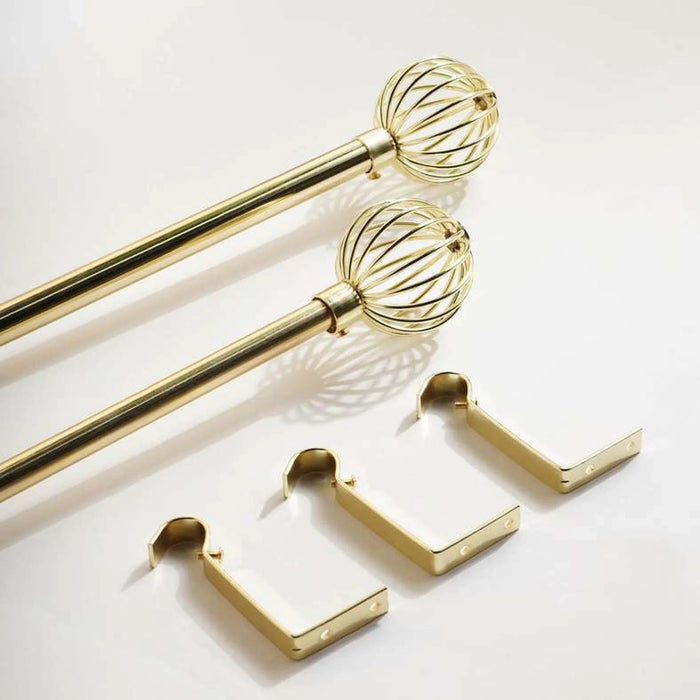 Orb 16/19Mm Single Curtain Rod Extendable 160X300Cm-Gold Pan Home