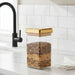 Orchid Acrylic Square Canister 1.2L -Clear & Gold Pan Home