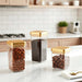 Orchid Acrylic Square Canister 1.2L -Clear & Gold Pan Home