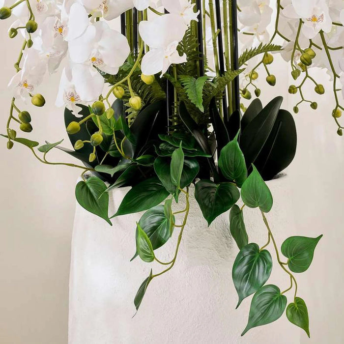 Orchid Artificial Potted Plant H150Cm- White Pan Home