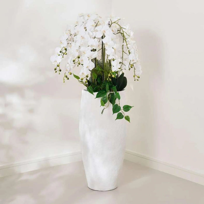 Orchid Artificial Potted Plant H150Cm- White Pan Home