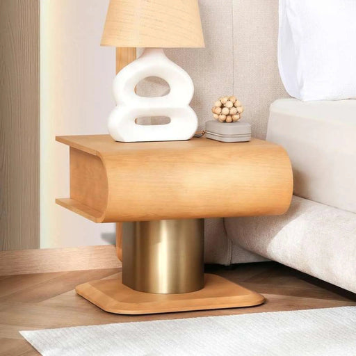 Ordos Nightstand With Drawer - Natural Pan Home
