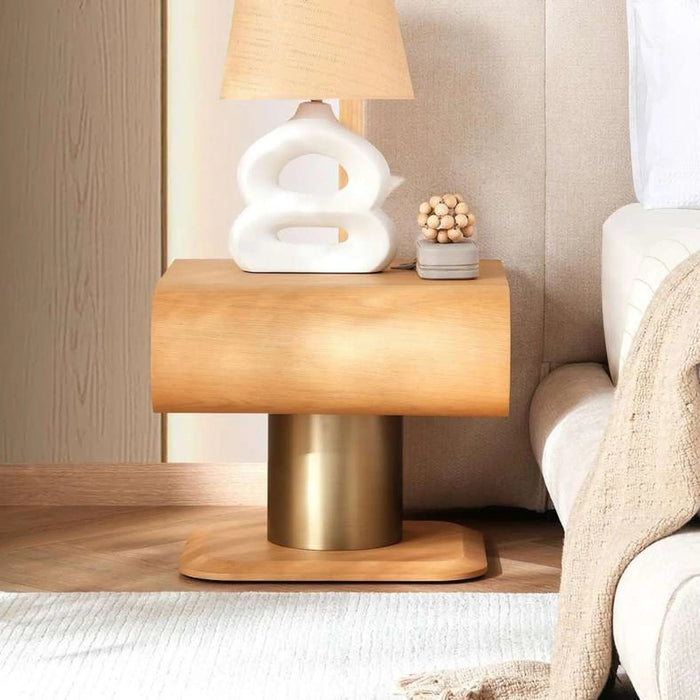 Ordos Nightstand With Drawer - Natural Pan Home