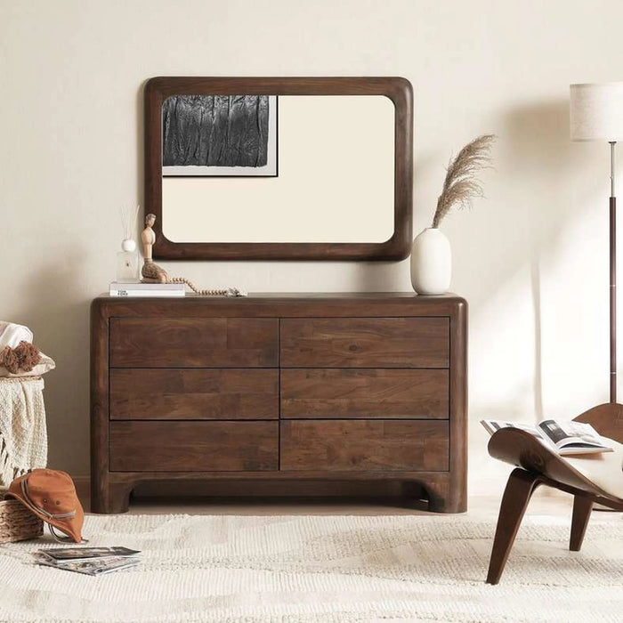 Oregon Dresser With 6 Drawers And Mirror Wood