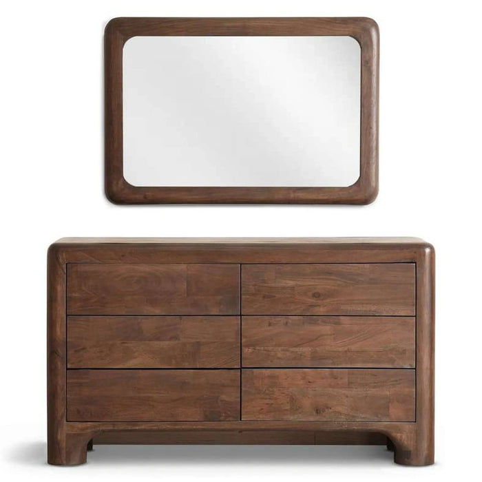 Oregon Dresser With 6 Drawers And Mirror Wood