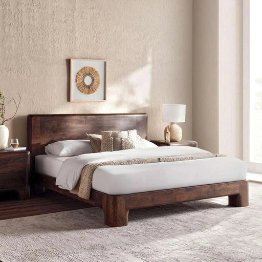 Oregon King Size Bed 180X200 Cm Wood - Walnut Pan Home