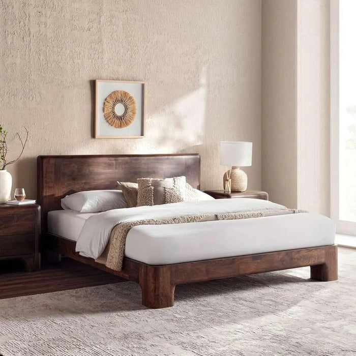 Oregon King Size Bed 180X200 Cm Wood - Walnut Pan Home