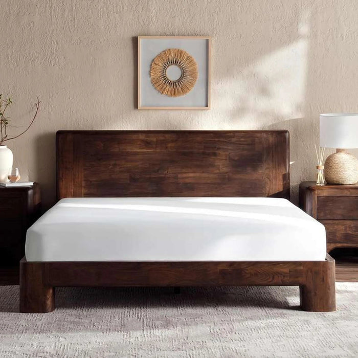 Oregon King Size Bed 180X200 Cm Wood - Walnut Pan Home