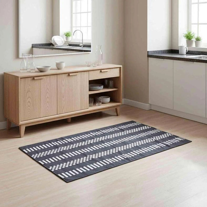 Oregon Machine Woven Dhurrie 60X90Cm - Dark Grey Pan Home