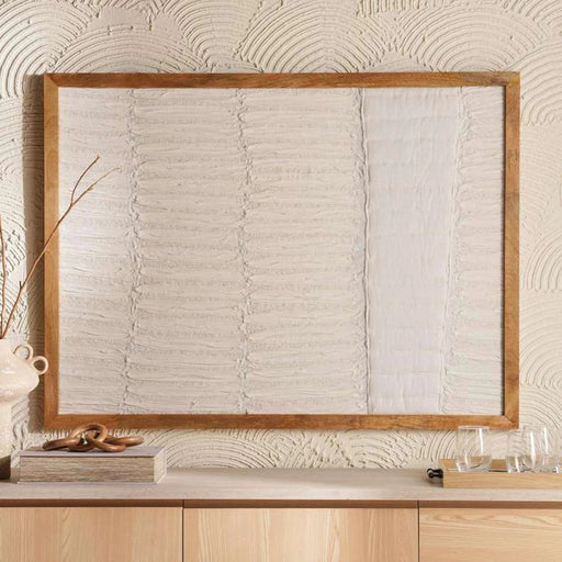 Organic Textures Handmade Framed Wall Art 90X120Cm - Natural Pan Home