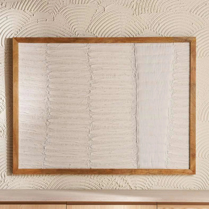 Organic Textures Handmade Framed Wall Art 90X120Cm - Natural Pan Home