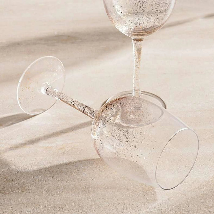 Oriana Gold Speckled 4-Piece Stemware Glass Set 430Ml -Clear & Gold