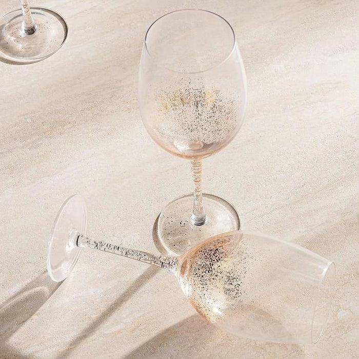 Oriana Gold Speckled 4-Piece Stemware Glass Set 520Ml -Clear & Gold