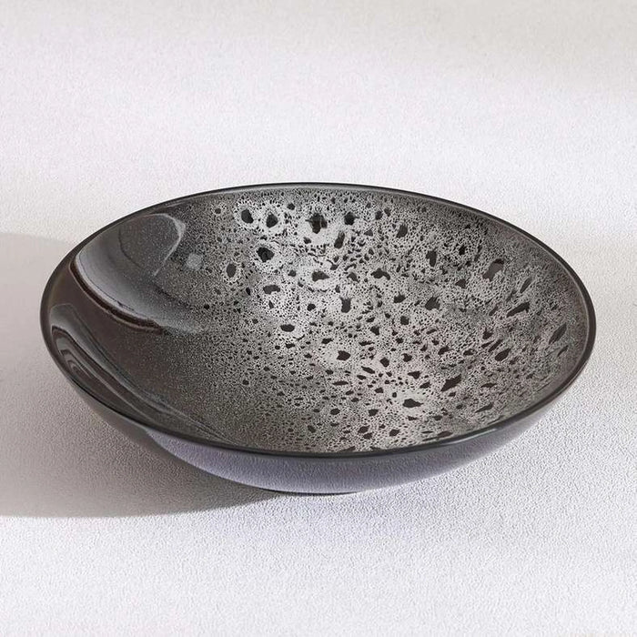 Orion Reactive Glaze Stoneware Salad Bowl Dia19Cm -Black