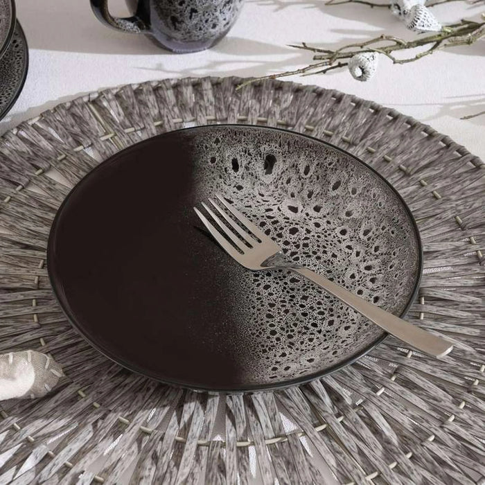 Orion Reactive Glaze Stoneware Soup Plate Dia20Cm -Black