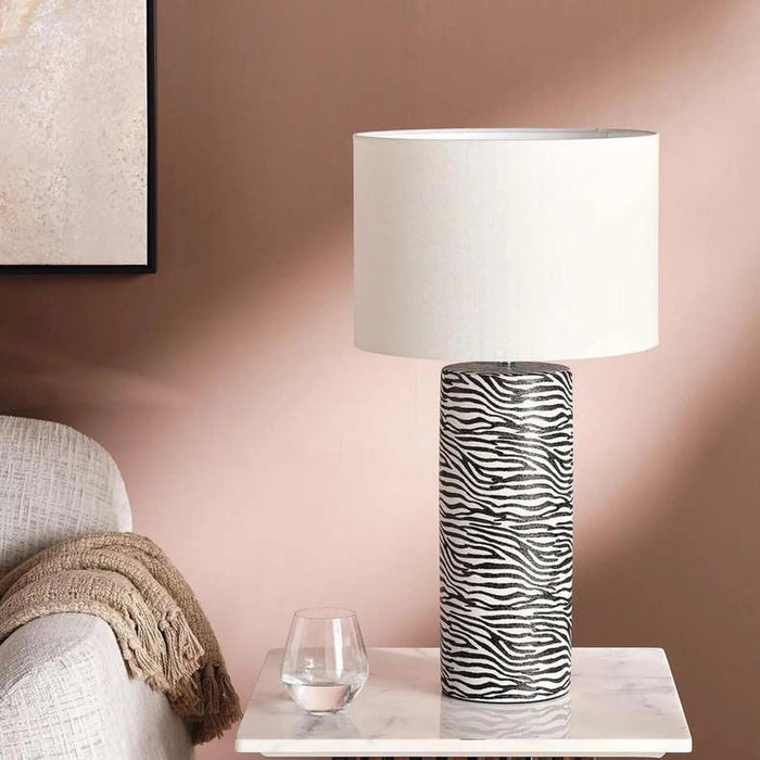 Orlean E27 Ceramic Table Lamp 36X63Cm - White/Black Pan Home
