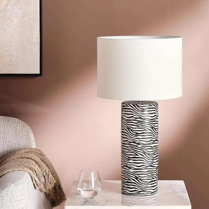Orlean E27 Ceramic Table Lamp 36X63Cm - White/Black Pan Home