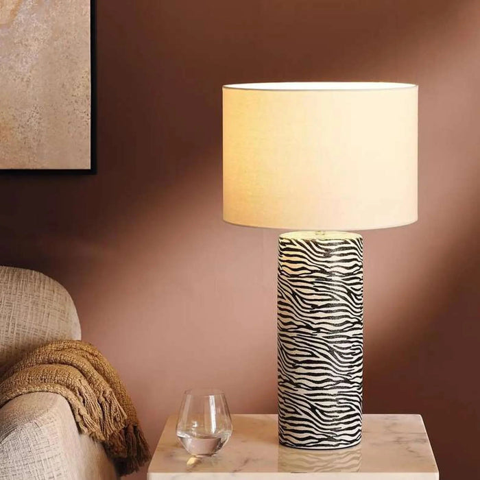 Orlean E27 Ceramic Table Lamp 36X63Cm - White/Black Pan Home