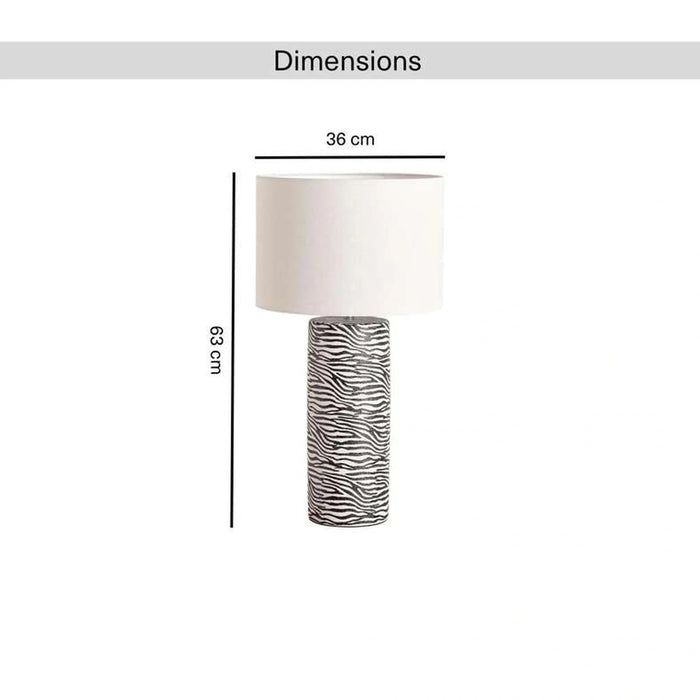 Orlean E27 Ceramic Table Lamp 36X63Cm - White/Black Pan Home