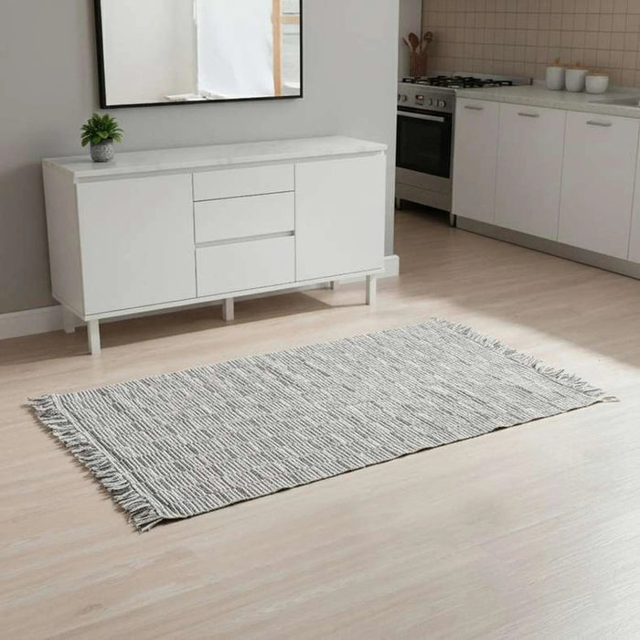 Orlean Handwoven Wool & Cotton Blend Dhurrie 60X90Cm - Grey Pan Home