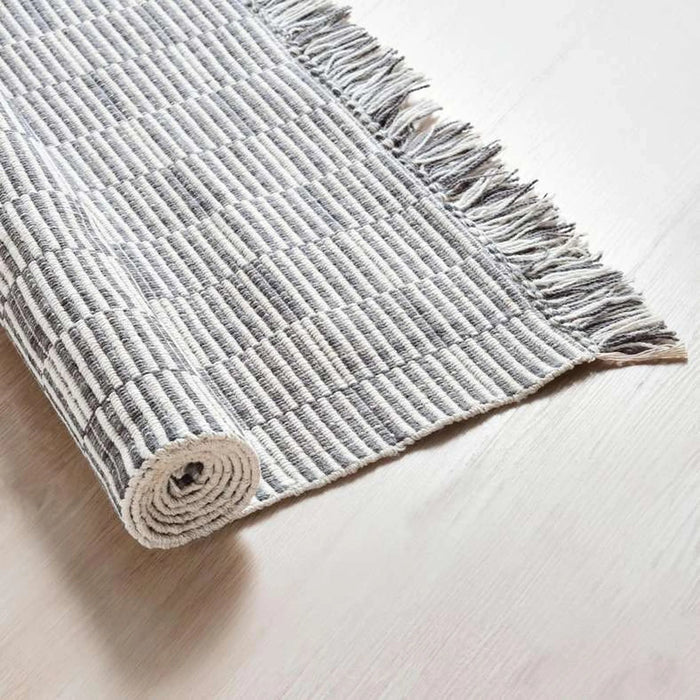 Orlean Handwoven Wool & Cotton Blend Dhurrie 60X90Cm - Grey Pan Home